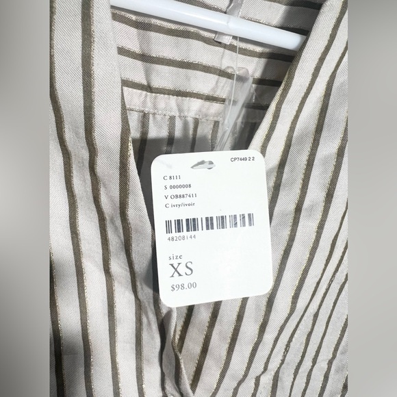 NWT Free People Making Memories Button Down Shirt Gold & Cream Size XS Holiday - Picture 7 of 12